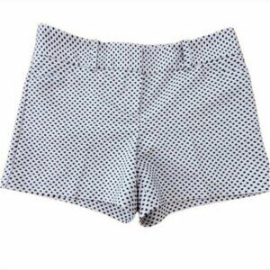 Ann Taylor Black Polka Dot Embroidery Mid Rise White Short 10